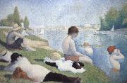 Georges Seurat batbers at asnieres France oil painting artist